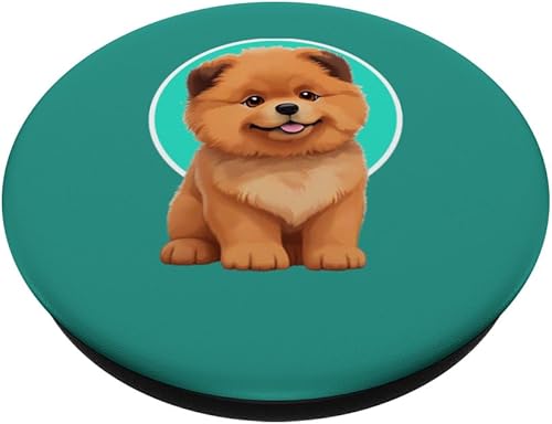 Miniatura 2 de Cute Happy Chow Puppy Dog Cartoon Dog to Fall in Love PopSockets Standard PopGrip