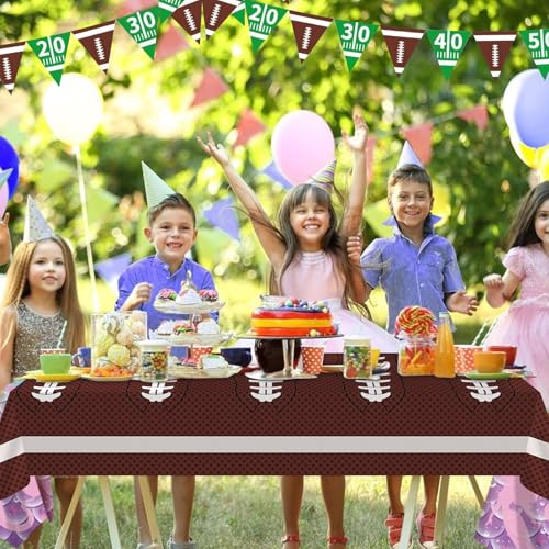 Football Party Decorations Disposable Tablecloth Plastic Touchdown Table Cover for Super Bowl Football Birthday Party Decorations and Games Tailgate Decorations 54 X 108Inch, 2 Pack - Image 3