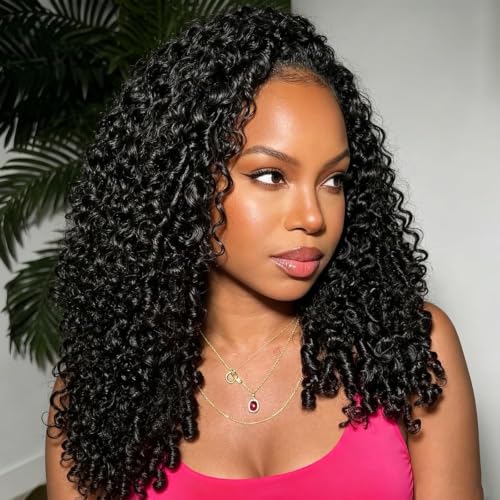 Image of XSY Burmese Curly Half Wig Human Hair 20 Inch 180% Density Natural Color