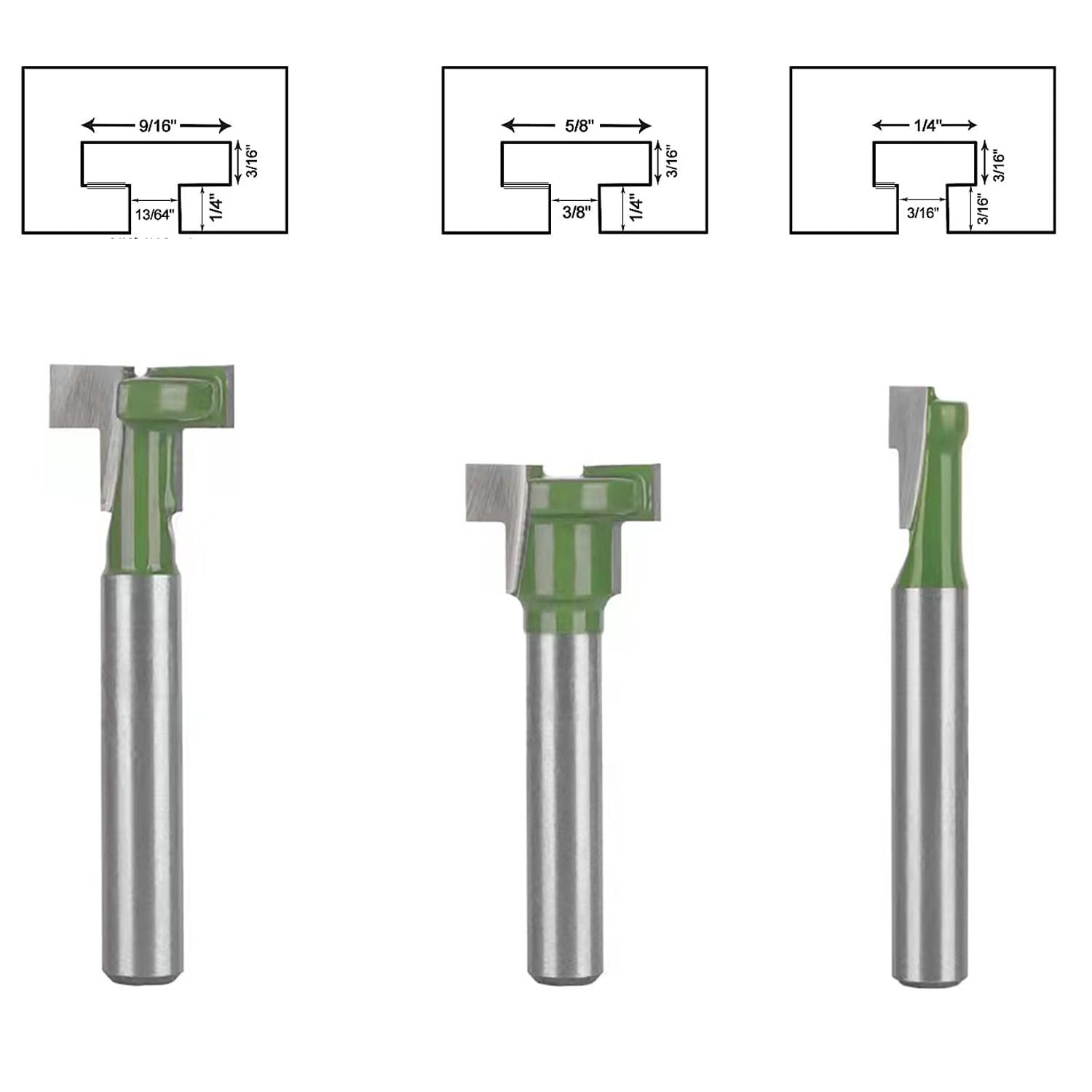 TOTOWOOD Router Bits Set - 6 Piece Keyhole Kit -2