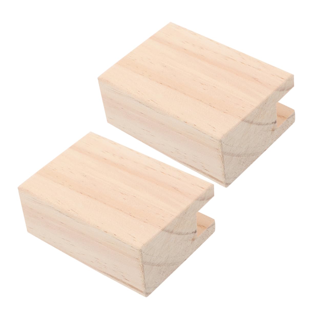 KALLORY 2pcs Heavy Duty Wooden Bed Risers Furniture Heightening Supports for Beds Tables and Increases Height for Easy Access and Storage and Stable Design