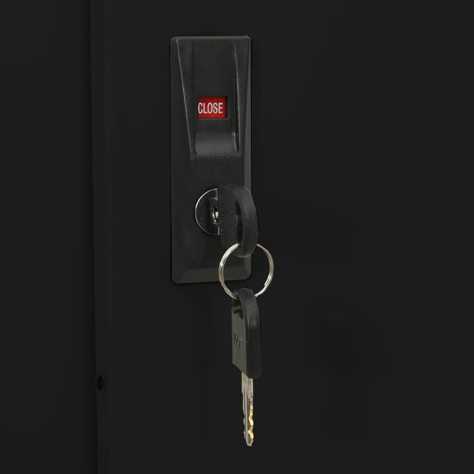Gecheer Büroschrank, Schiebetür Stahlschrank mit 4 Türen und 3 einstellbaren Böden, 90x40x180 cm, Stahl und gehärtetes Glas für Büroorganisation und Dokumentenaufbewahrung