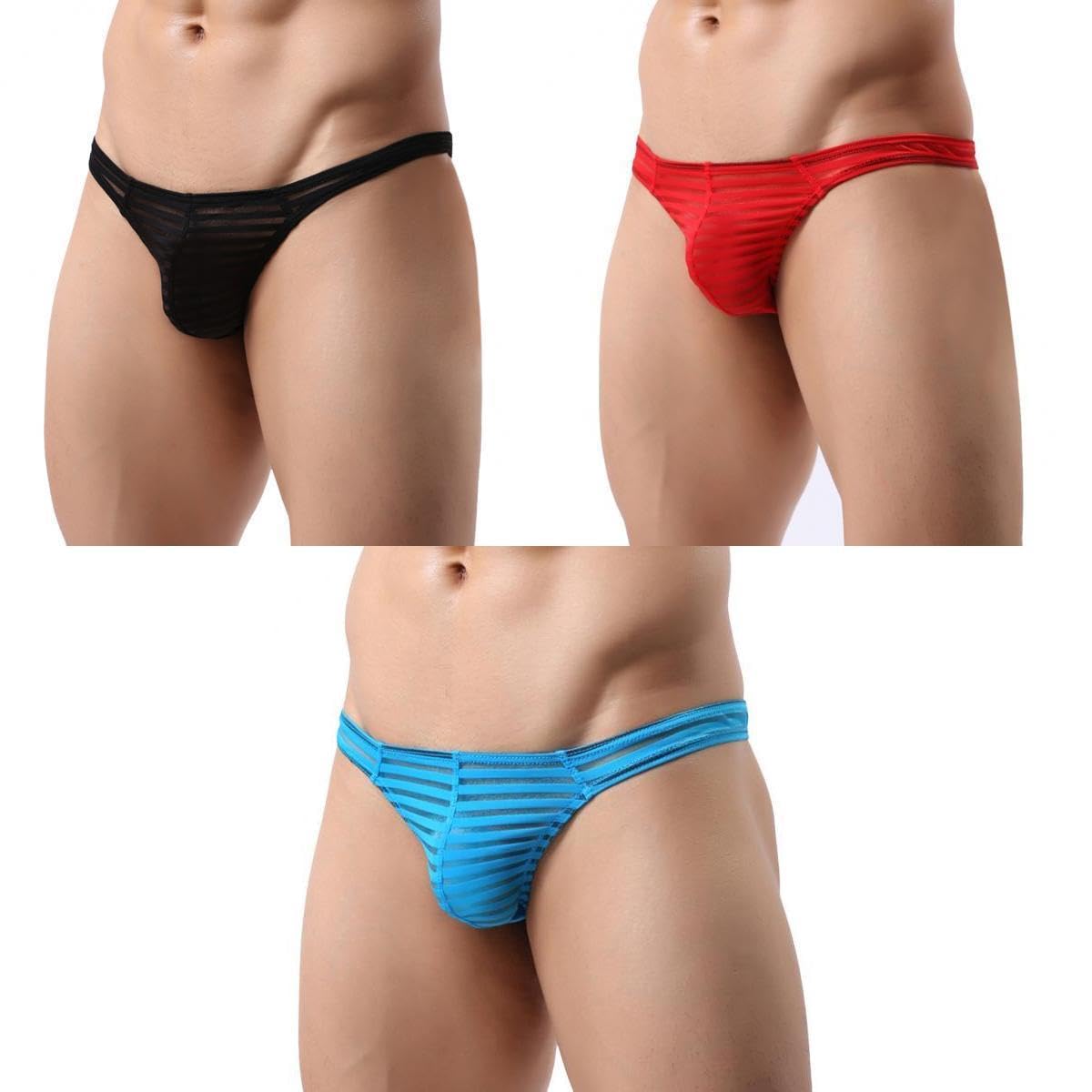 merishopp 3/set Men Mesh Underwear Stretch Briefs Pouch XL|Clothing Shoes & Accessories | Mens Clothing | Underwear|3 Pieces Men Thongs-picture-16
