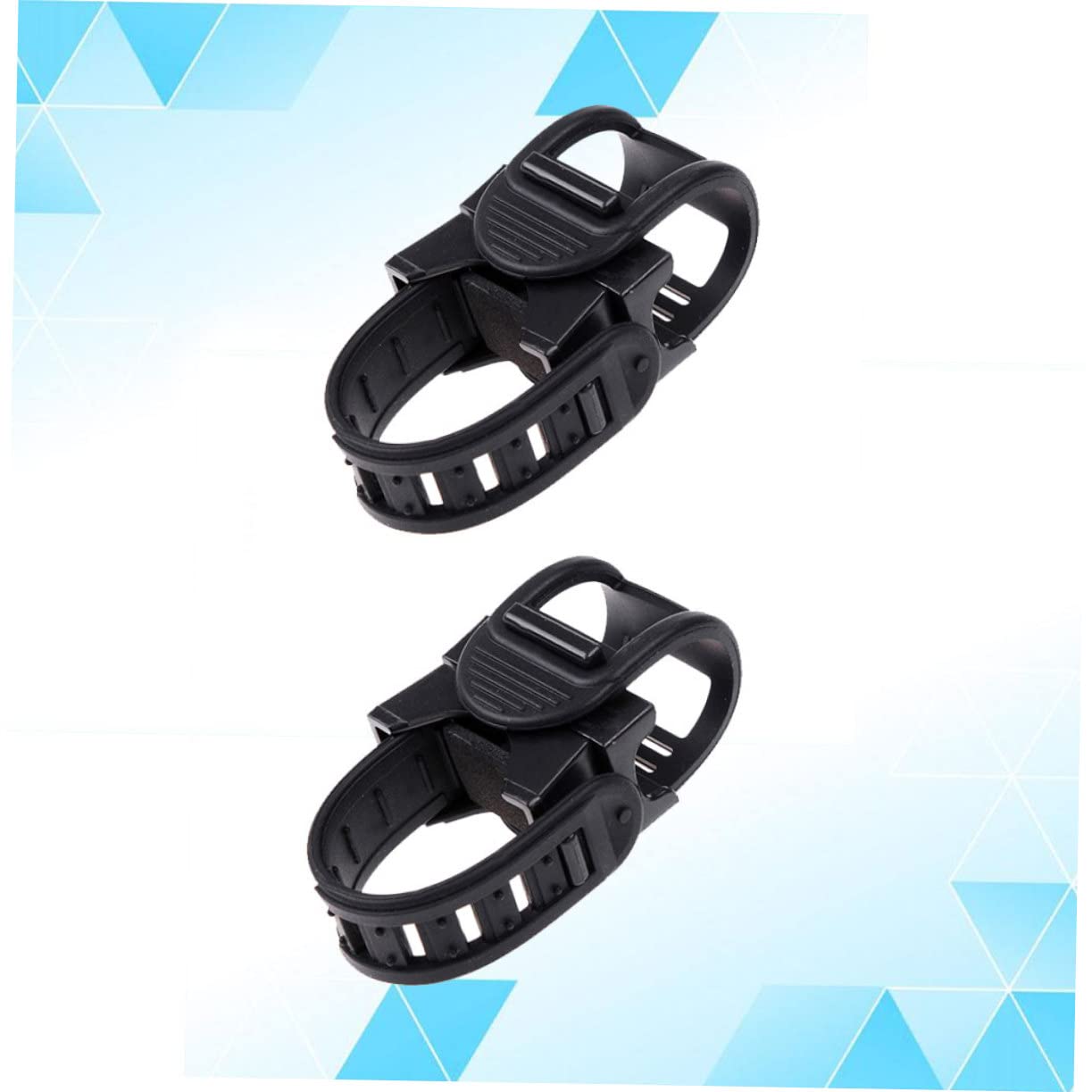 VINTORKY 2pcs Adjustable Bike Flashlight Mount Bracket Clip Lightweight Plastic Handlebar Extender for Secure Positioning Rotation Black