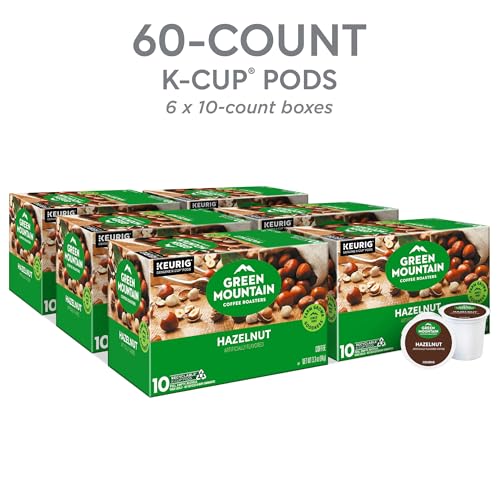 Image of Green Mountain Coffee Roasters Hazelnut, Keurig Single Serve K-Cup Pods, Light Roast Coffee, 60 Count, (6 Packs of 10)
