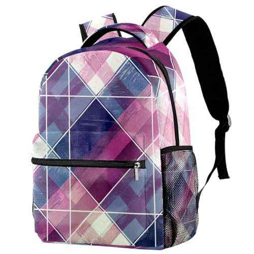 Sac à dos de voyage avec porte-bouteille ergonomique et motif violet