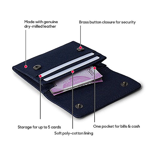 DailyObjects-Blue-Womens-Flip-Top-Card-Wallet-Made-with-Ballistic-Nylon-Material-Carefully-Handcrafted-Holds-up-to-5-Cards-Slim-and-Easy-to-Fit-in-Pocket-Safety-with-Button-Closure-Sufficient-Space-to