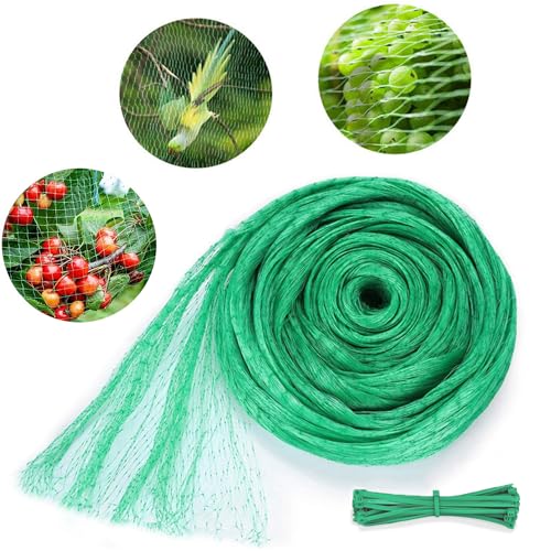 Vogelschutznetz 4x10M Gartennetz Vogelnetz Pool Netz Teichnetz Pflanzennetz für Taubenabwehr Vogelabwehr für Gartenmit 25 Kabelbindern, Maschenweite 15mm x 15mm., 11.99 €