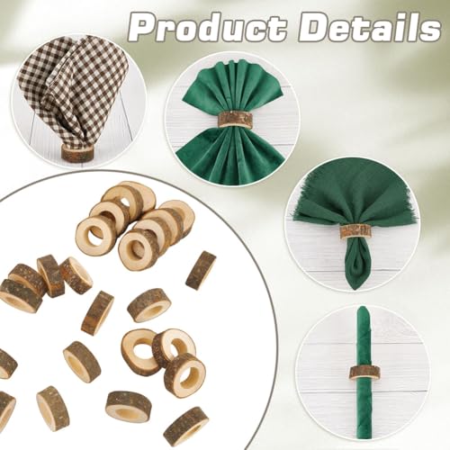 PH PandaHall 30PCS Wood Napkin Rings 55mm Wedding Napkin Holder Farmhouse Rustic Napkin Rings for Holiday Party Anniversary Birthday Dinnerware Table Decoration - Cosy Home Interiors PH PandaHall 30PCS Wood Napkin Rings 55mm Wedding Napkin Holder Farmhouse Rustic Napkin Rings for Holiday Party Anniversary Birthday Dinnerware Table Decoration - Image 3