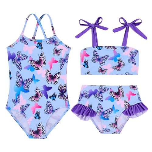 Image of Girls Swimsuit One-piece Bikini Set Two Sets Matching Bathing Suits 2-6T Adjustable Strap Summer Beach