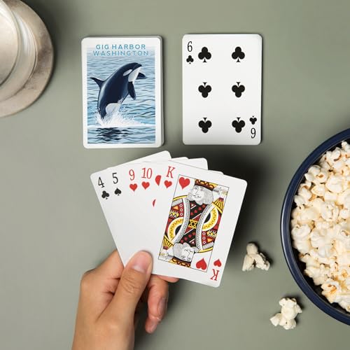 Juego de 52 Naipes Tamaño Poker Orca Whale Gig Harbor miniatura 2