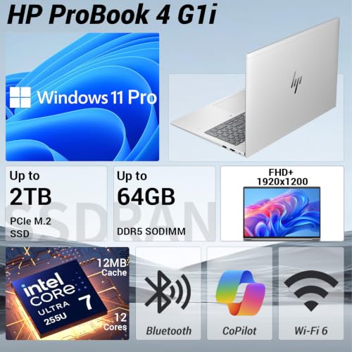 HP ProBook 4 16" Intel Core Ultra 7 255U Business Laptop, 16GB DDR5 512GB - image 2