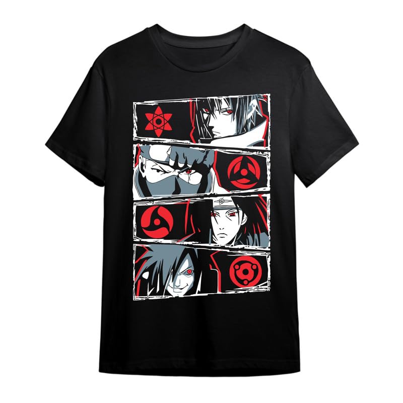 LITWAYBoys Sharingan Eye Anime Printed T Shirt for Boys, Half Sleeve Printed Black T-Shirt, Regular T Shirt, Kids Dress, Tees