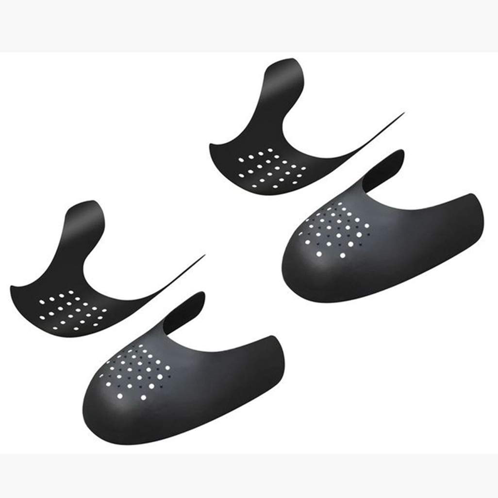 WBOY Lots 2 Pairs Shoe Toebox Shields Protector Against Creases Sneaker Toe Decreaser Preventer Prevent Front Crease (Black) (B081CYPY3G) Amazon Price History, Amazon Price Tracker