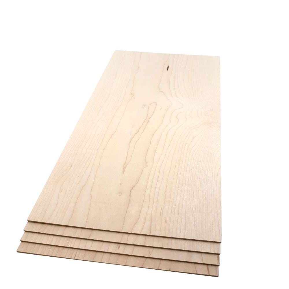 Maple Hardwood Planks - 4-Pack Hard Maple Wood for Unfinished Wood Crafts - 1/8’’ (3mm) 100% Pure Hardwood - Laser Engraving Blanks - Maple Wood Blanks for Crafts and Gifts