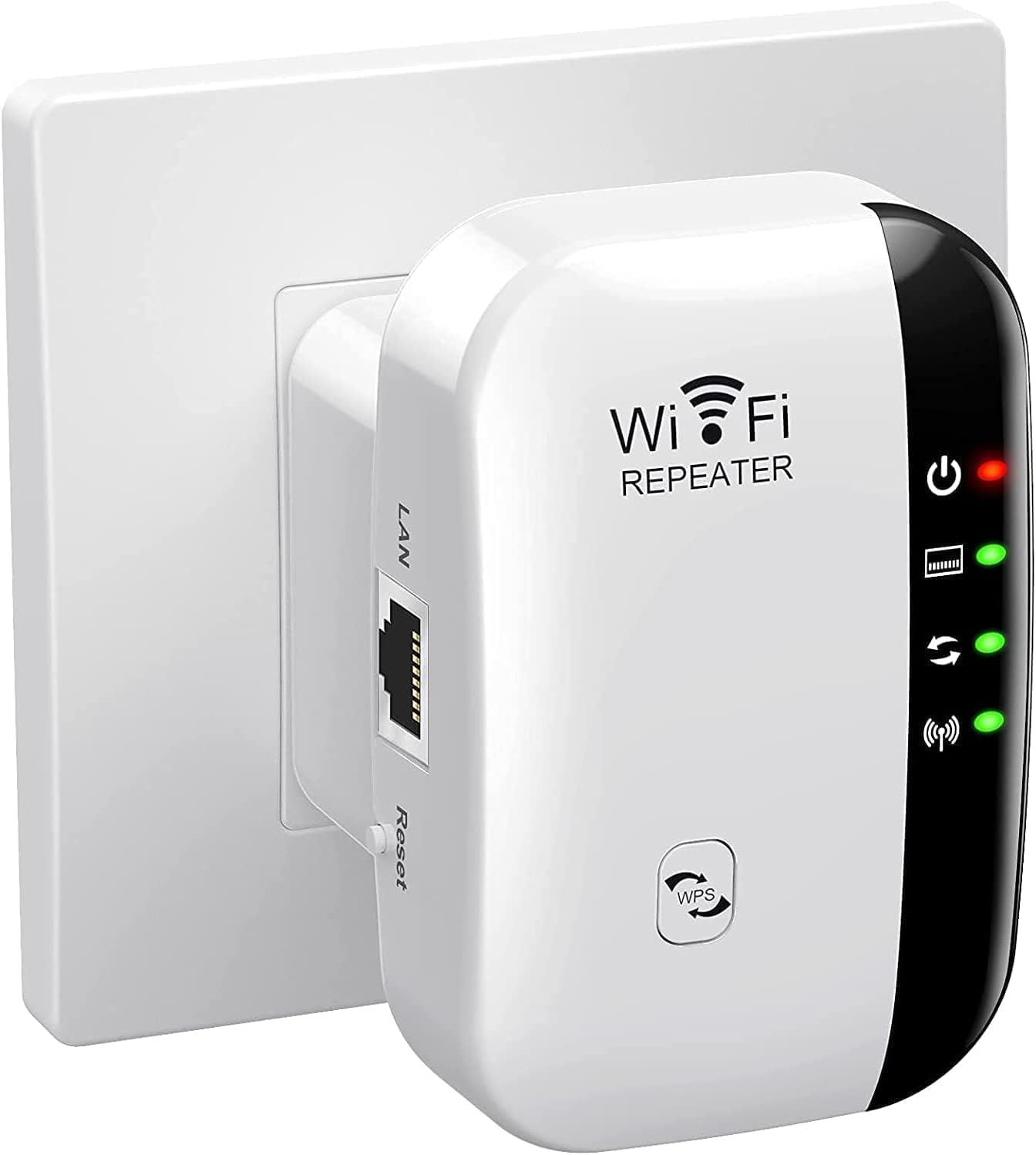 Newest WiFi Extender, WiFi Booster, WiFi Repeater Covers Up to 3000 Sq.ft and 45 Devices, Internet Booster - with Ethernet Port, Home Wireless Signal Booster, Quick Setup (White,EU plug)