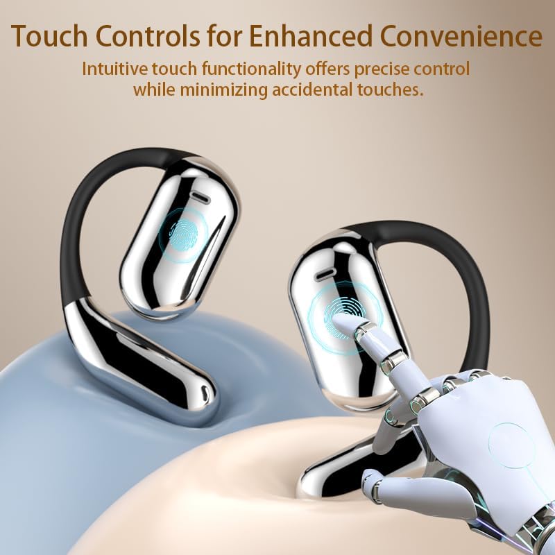 R'hllor Real-Time AI Translation Earbuds, Open-Ear Audifonos Traductores Inglés Español Two-Way Translator Headphones, Bluetooth Wireless Earhooks for Business, Travel, Learning, Meetings (Black) - Image 8