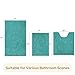 HOMEIDEAS 3 Pieces Bathroom Rugs, Ultra Soft Non Slip Absorbent Chenille Toilet Bath Mat Set (Teal)
