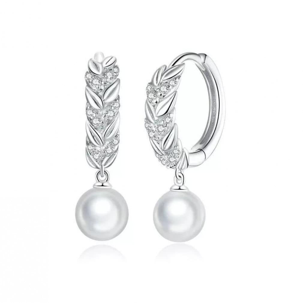 Boucles d'oreilles perle de blé brillant au fini raffiné