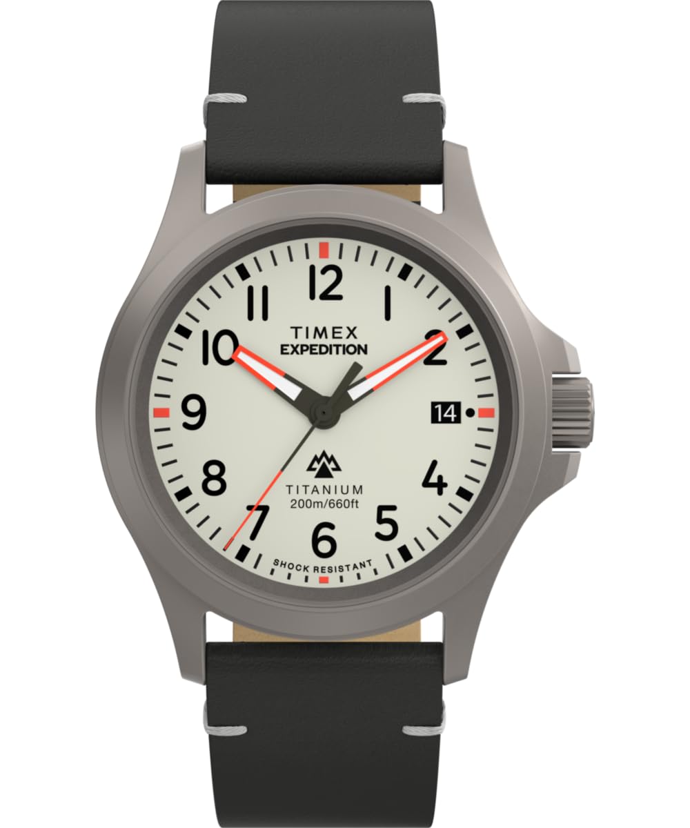 Timex Men's Expedition Titanium 38mm Leather Strap Watch