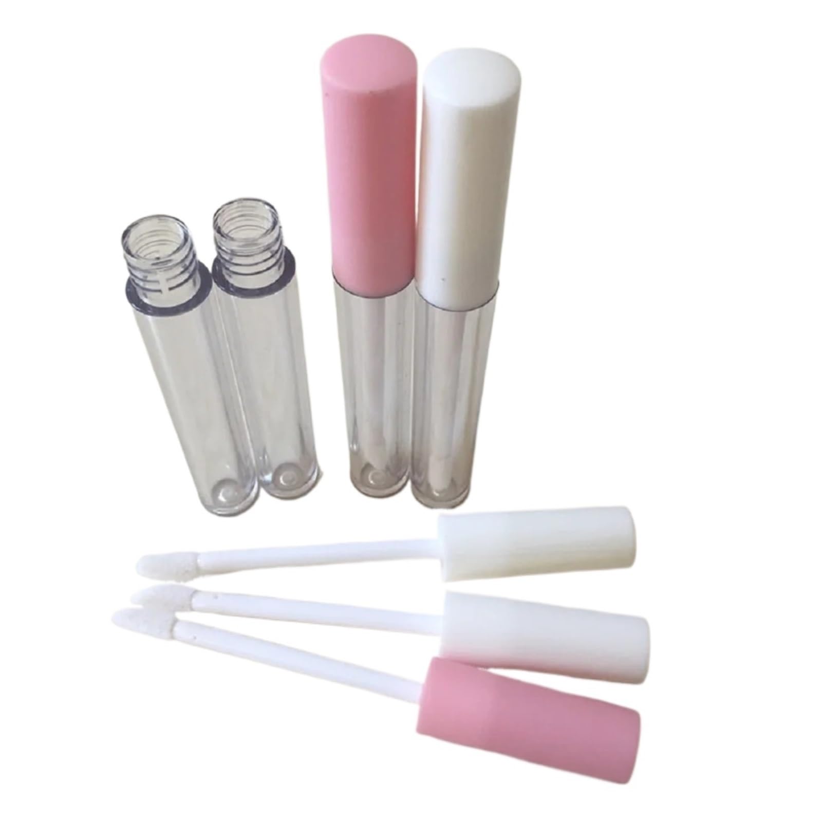 Tubo per rossetto, 30 pezzi, 3 ml, vuoto, rosa, per lucidalabbra fai da te, in plastica satinata/trasparente, contenitore per rossetto liquido (colore 1)