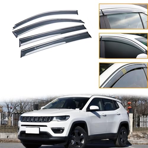 Déflecteurs de vitre pour Jeep Compass 2017-2018 | Visière de cabine 4 pièces - 2