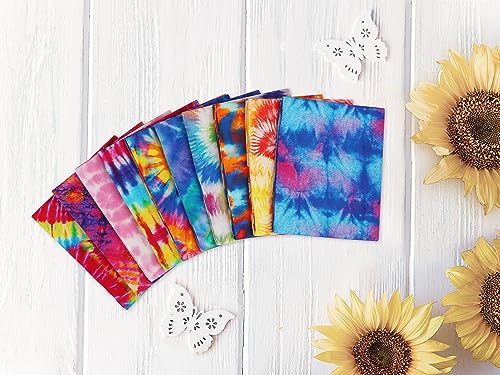 Craftido CID-FQ-TD01 25 Options- 100% Cotton Quilting Fabric Bundles 10Pcs Fat Quarters 18"X21"-Medium Weight 5.2 Oz- For Quilting, Sewing Project, Patchwork, Diy Crafts - Tie Dye thumb #5