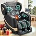 F FURNIMAT Massagesessel, Ganzkörper-Massagestuhl mit 14 Rollen, 8 Komfort-Luftkissen & Zero Gravity– Bluetooth Lautsprecher, Touchscreen, Handyhülter, Wärme für Lenden und Beine