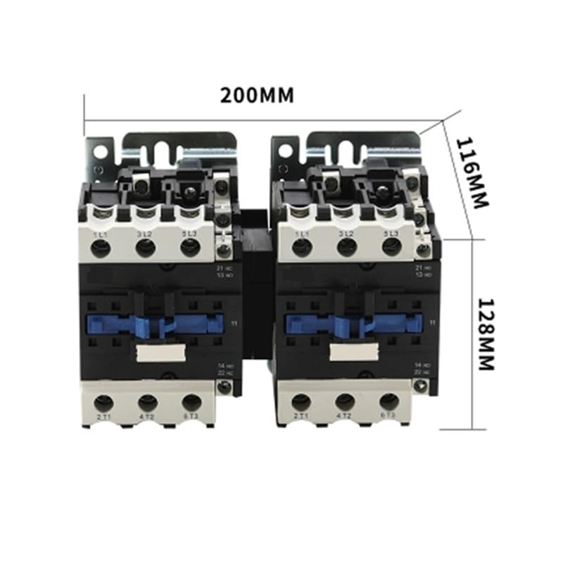 ATO 95 Amp AC Contactor Mechanical Interlock Magnetic Contactor 3Pole/4Pole 3NO+2NC Auxiliary, Middle Position 220V Coil