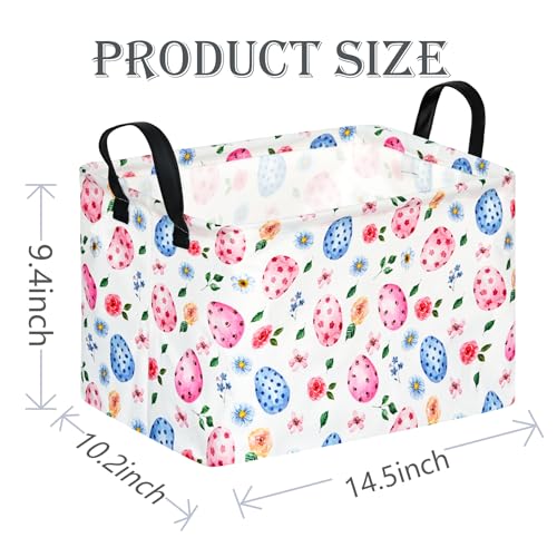 Image of Rectangle Easter Eggs Gift Basket Rabbit Toy Shelf Basket Clothes Laundry Storage Box Storage Bins, Bunny Basket, Laundry Hamper with Handles