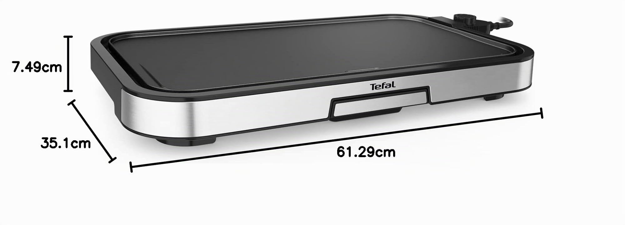 Tefal CB631D Giant Plancha Grill 12 Personen, XXL-Grillfläche, Antihaftbeschichtung, regelbarer Thermostat, ölfrei, gesundes Kochen, leicht zu reinigen, 2300 W, Edelstahl