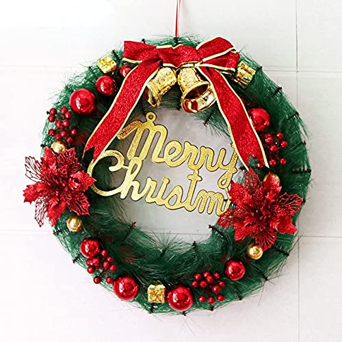 Stafeny Christmas Wreath 40cm Artificial Holly Luxury Christmas Wreaths Simulation Christmas Wreath Decorations for Outdoor Party Front Door Wall