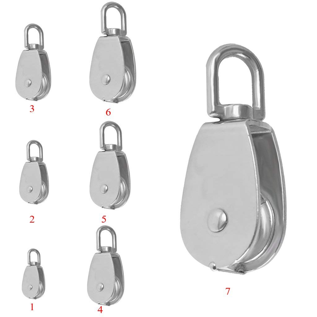 Carrucola In Acciaio Da 50mm - Portata 15-20 Kg, Gancio Girevole 360°, Per Sollevamento Fai-da-te - Foto 6