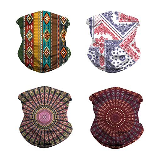 AGOLOD 4 unids bandana diadema bufanda para moto peces compras raves al aire libre hombres mujeres 4ii2 Talla única