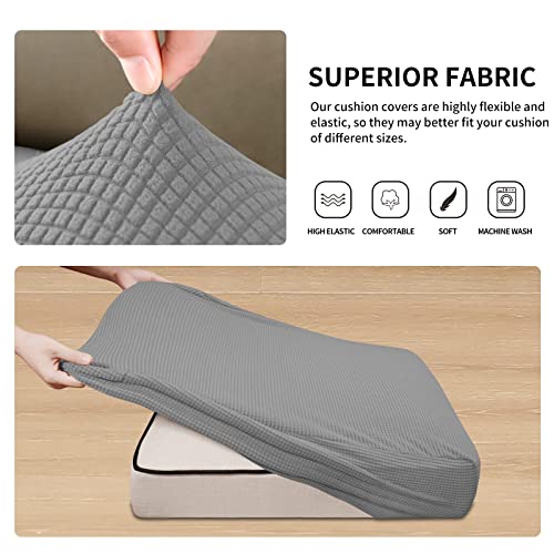 Image of Easy-Going Stretch 3 Pieces Couch Cushion Covers for Sectional Sofa L Shape