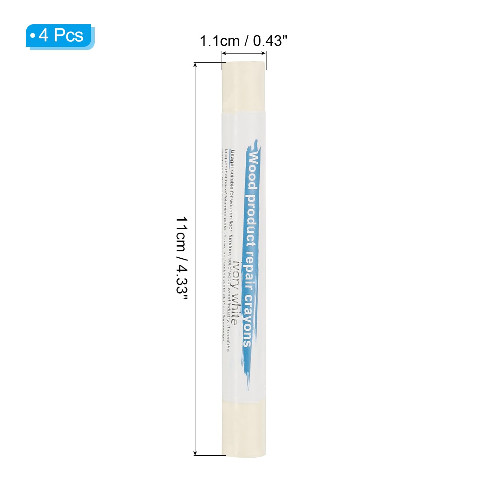 PATIKIL Furniture Repair Crayons, 4 Pcs Wax Wood Filler Sticks Wood Wax Crayons for Scratches Wood Floor Holes Tables Very White - Image 2
