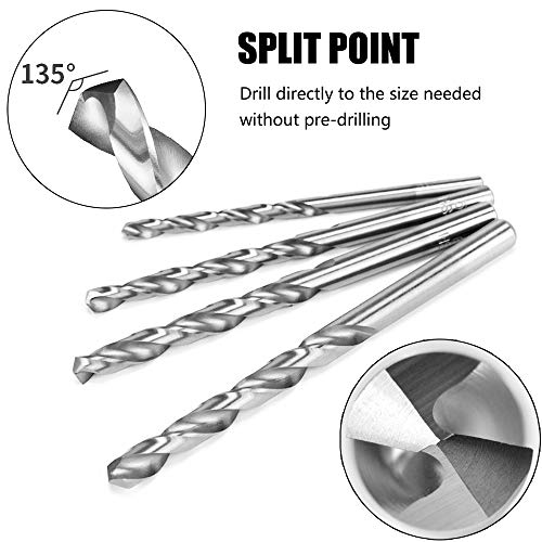 Hymnorq 8Pc Metric Twist Drill Bits Set, Fully Ground High Speed Steel, Din338 Standard, 135 Degree Split Point, 3Mm 4Mm 5Mm 6Mm 7Mm 8Mm 9Mm 10Mm, For Wood Plastic Iron Aluminum Copper Soft Metals #TOP1