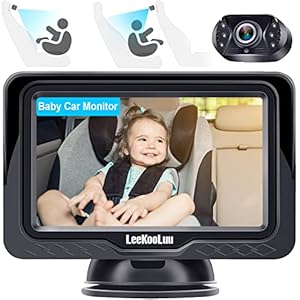 Baby Car Camera HD 1080P Monitor Car Mirror Baby Rear Facing Seat Full View Infant Crystal Night Vision LeeKooLuu LK12