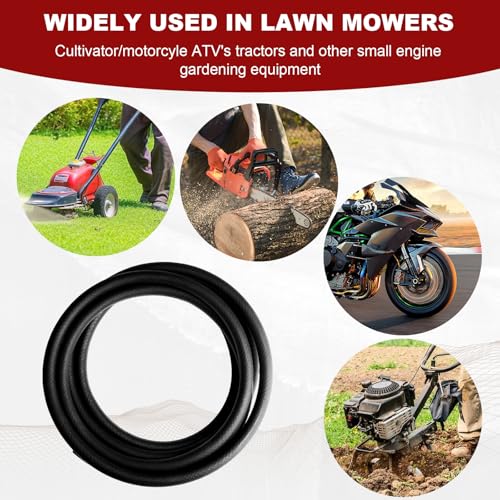 Image of Eunice 5FT 1 /4 inch ID Fuel Line Hose - 6Pcs Hose Clamps, 300PSI Rubber Hose for Motorcycle Mowers Tractors and Small Engines
