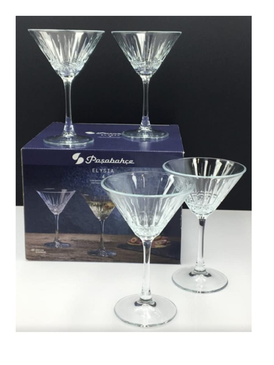 Pasabahce 493353 Elysa Set 4 Coppe in Vetro Martini cl22