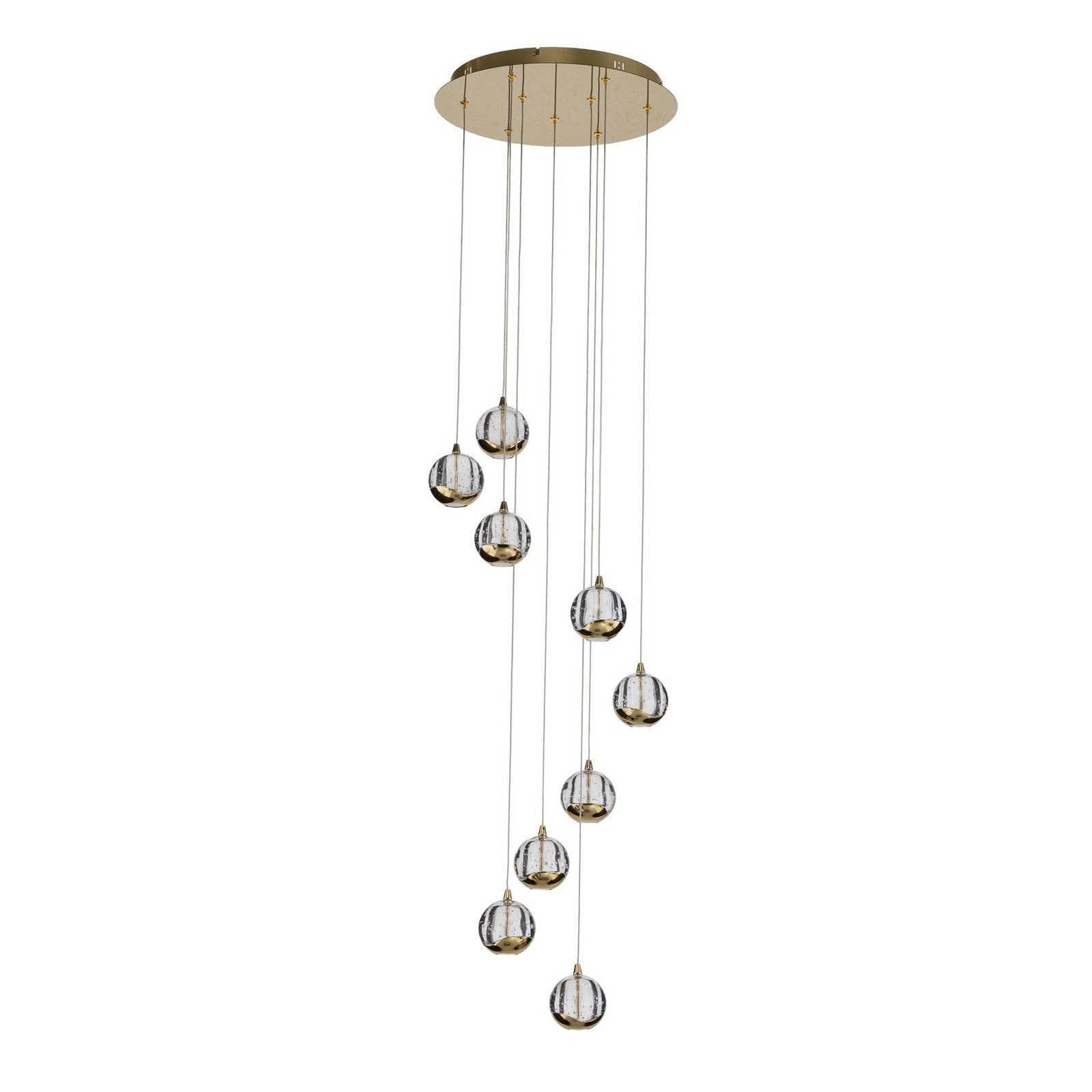 Lucande LED 9 -punktowa 'Hayley', styl design, m. in. do salonu, jadalni, kolor mosiężny, złoty, metal