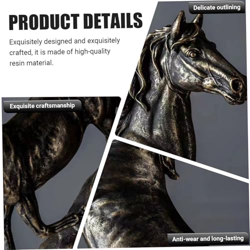 Statue de cheval dorée en résine pour la décoration de maison
