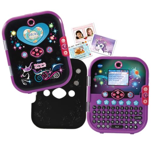 VTech - KidiSecrets Diario Secreto Digital, Reconocimiento Facial, Cámara Fotos y vídeo, MP3, Luces, Juegos Educativos y Mascota Virtual, Regalo niños +5 años, Versión ESP