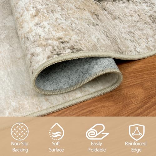 5x7 Area Rugs for Living Room Rug Washable: Abstract Rug for Dining Room Bedroom Carpet Non Slip 5 by 7 Indoor Modern Nursery Home Office Coffee