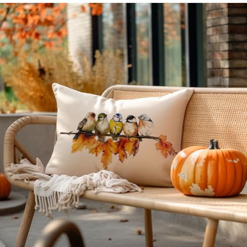 Rabusofa F1-004 Fall Pillow Covers 12X20 Inch Bird Autumn Decorations For Home Outdoor Thanksgiving Decor Maple Leaf Decorative Lumbar Throw Pillow Cases Farmhouse thumb #4