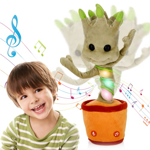 Image of Dancing Baby Groot Toy, Dancing Groot Mimicking Toy for Kids, Dancing Cactus for Babies, Pop Baby Groot Plush Toy, Talking Cactus Toy for Boys and Girls, Mimic Singing Grut Baby Toys, Baby Gifts