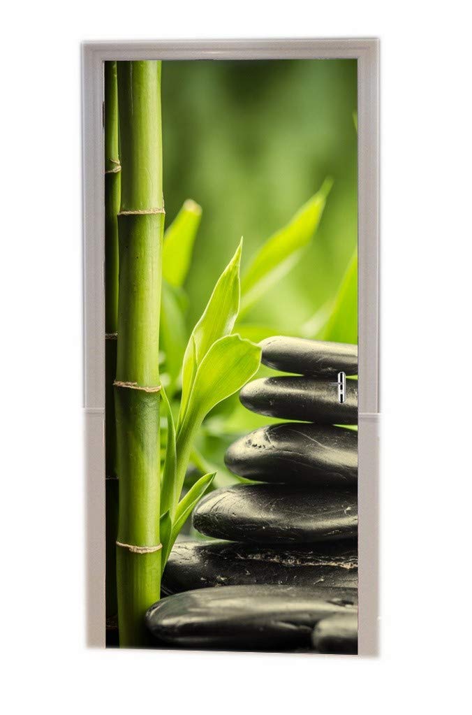 Poster de porte 3D en vinyle premium décor méditation et spa zen