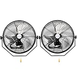 BILT HARD 18 inch Industrial Wall Fan, 4300 CFM, 3-Speeds High Velocity Wall Mount Fan with Sealed Motor, Heavy Duty Metal Barn Fans, 2 Pack