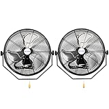 BILT HARD 20 inch Industrial Wall Fan, 4600 CFM, 3-Speeds High Velocity Wall Mount Fan with Sealed Motor, Heavy Duty Metal Barn Fans, 2 Pack