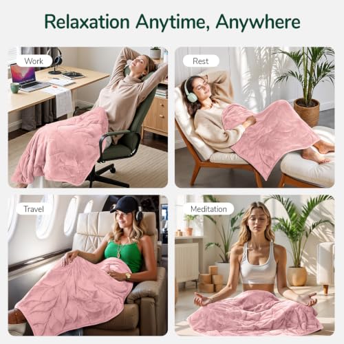 Image of Kaisa Weighted Blanket for Adults 7lbs 41 inch x 53 inch, Soft Heavy Cozy Luxury Crystal Velvet Small Weighted Lap Blanket, All-Season Blanket, Machine Washable, Dark Pink